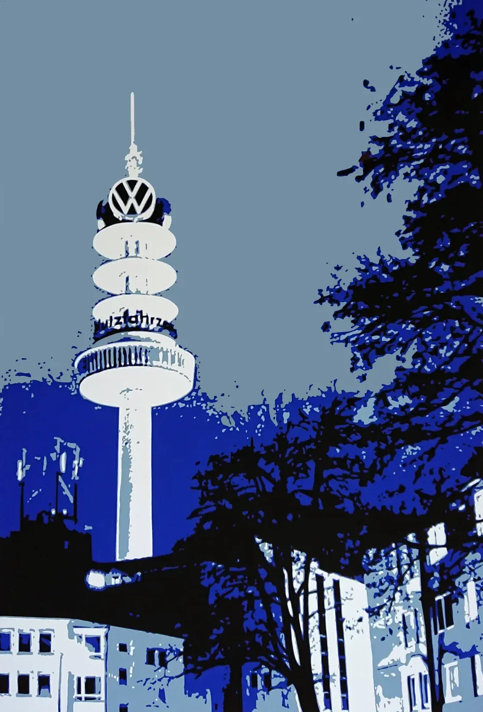 VW Tower, Folienkunst von John Layers, 2025